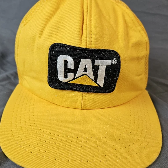 VINTAGE Mens CAT Caterpillar Snapback Trucker Hat Y2K Workwear 90s - Picture 7 of 9
